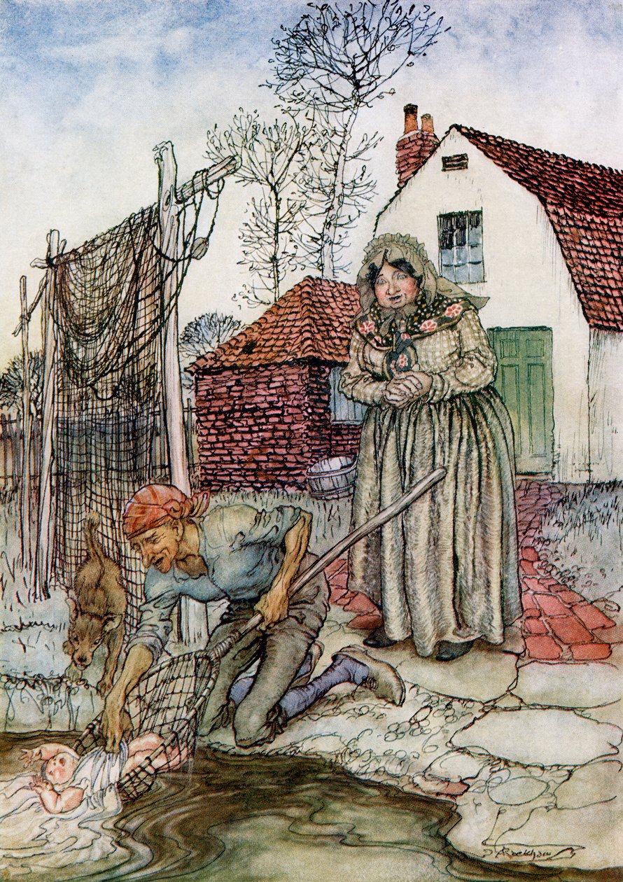 A hal és a gyűrű, F.A. Steel által újra elmesélt angol tündérmesékből, 1927 alkotó: Arthur Rackham