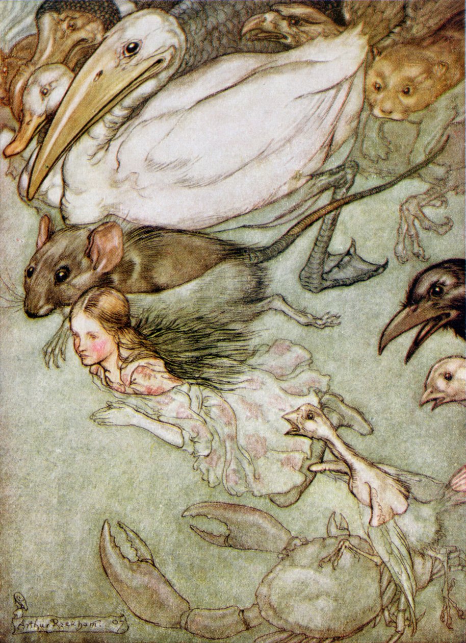 A könnyek medencéje, Lewis Carroll (1832-98) „Alice kalandjai csodaországban” című művéből, 1907 alkotó: Arthur Rackham