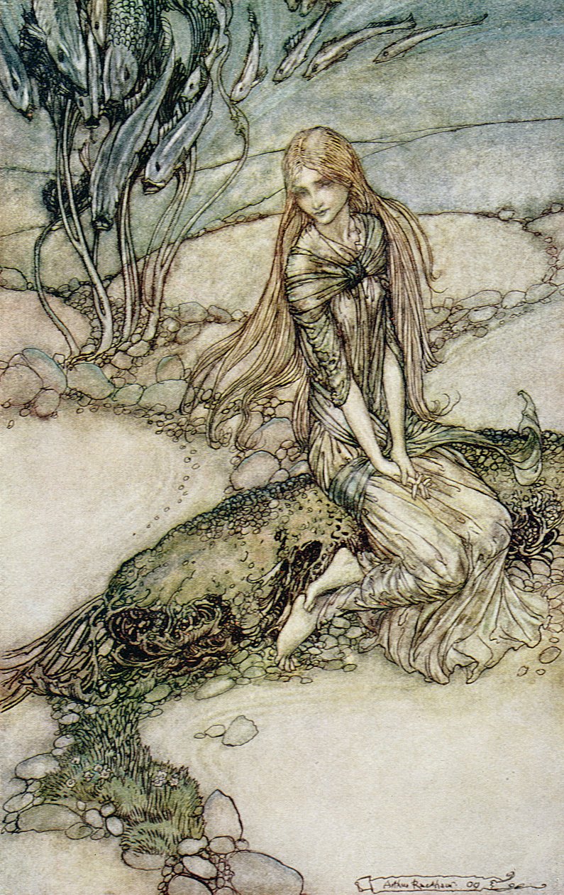 Undine, illusztráció Friedrich de la Motte Fouque báró (1777-1843) könyvéből, 1909 alkotó: Arthur Rackham