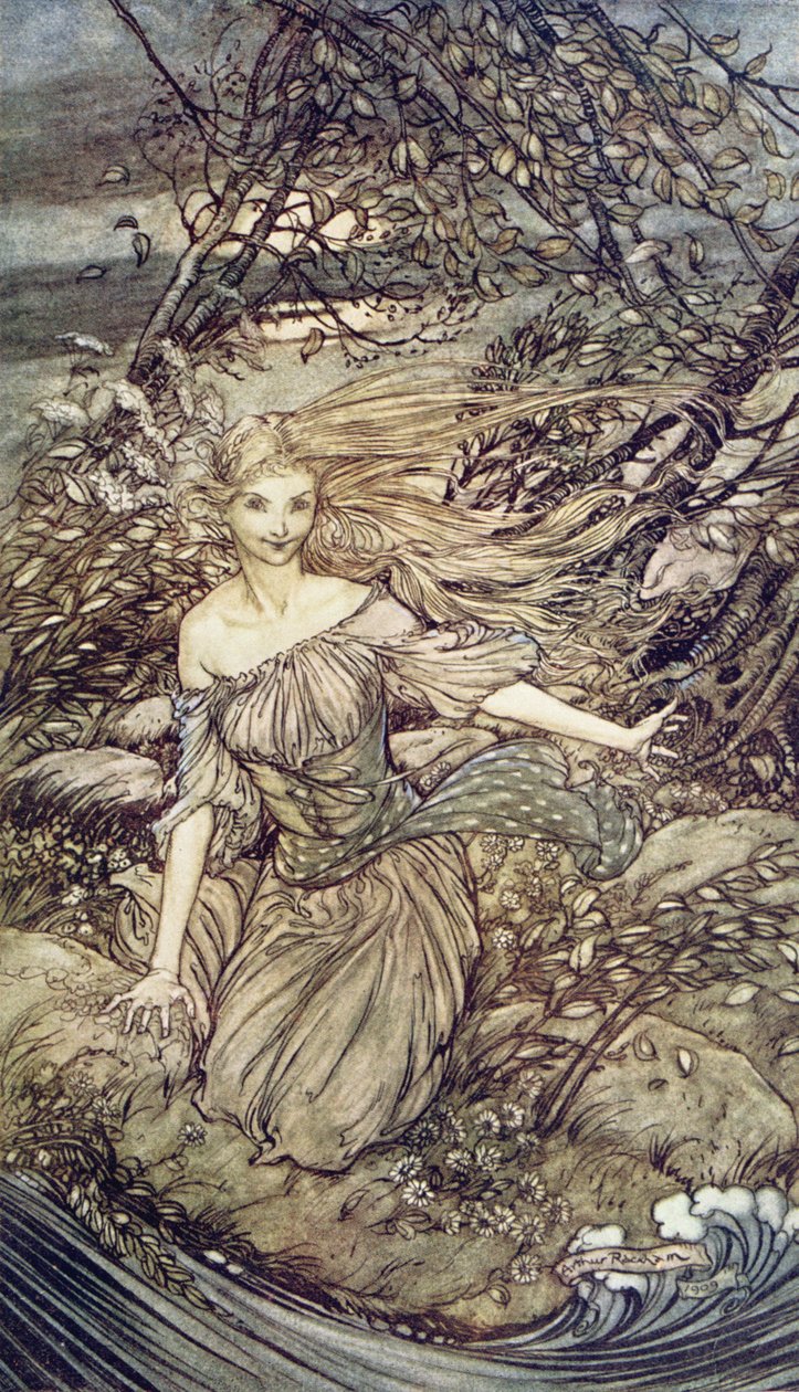 Undine, illusztráció Friedrich de la Motte Fouque báró (1777-1843) könyvéből, 1909 alkotó: Arthur Rackham