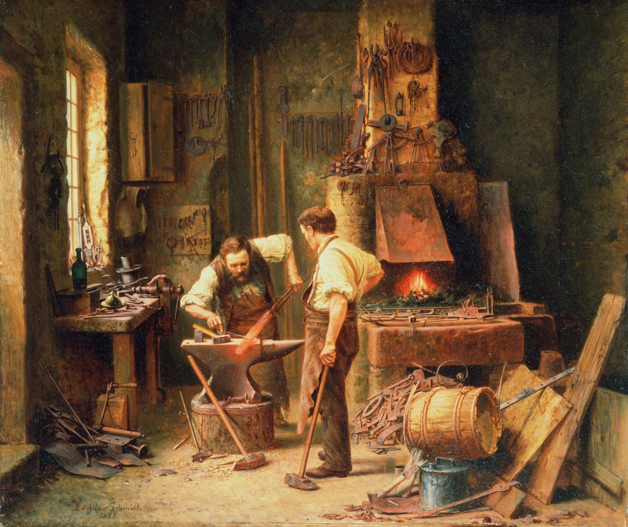 A kovácsműhely, 1836 alkotó: Arthur Schmidt