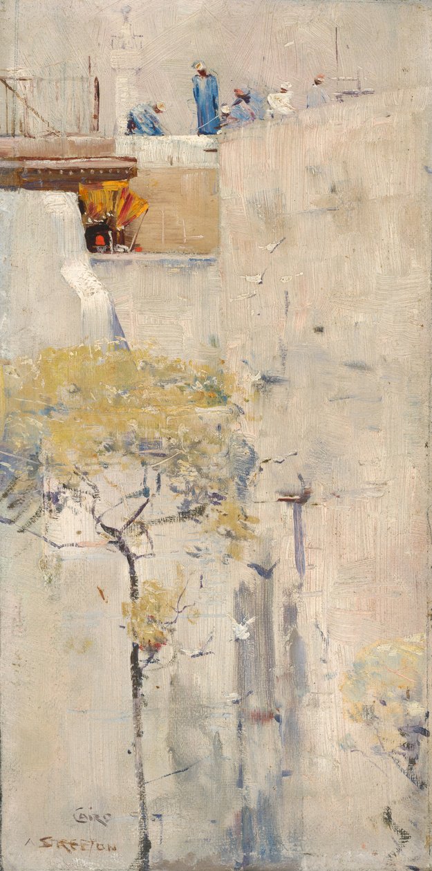 (Házépítők, Kairó) alkotó: Arthur Streeton