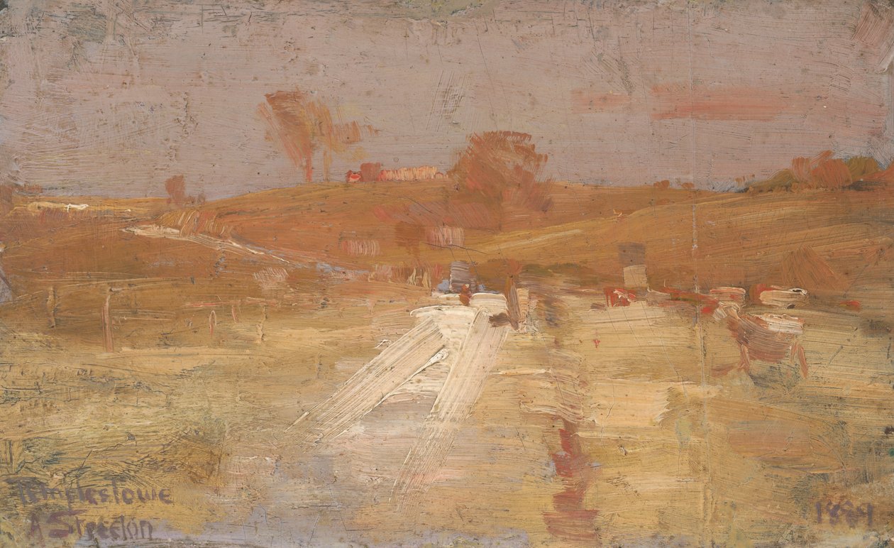 Lelkipásztor sárga és szürke színben- a Templestowe színes benyomása alkotó: Arthur Streeton