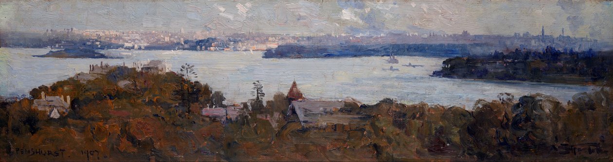 Sydney -i kikötő innen: Penshurst (Cremorne) alkotó: Arthur Streeton