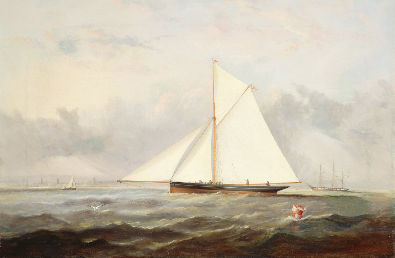 A Cutter Yacht Ryde előtt alkotó: Arthur Wellington Fowles