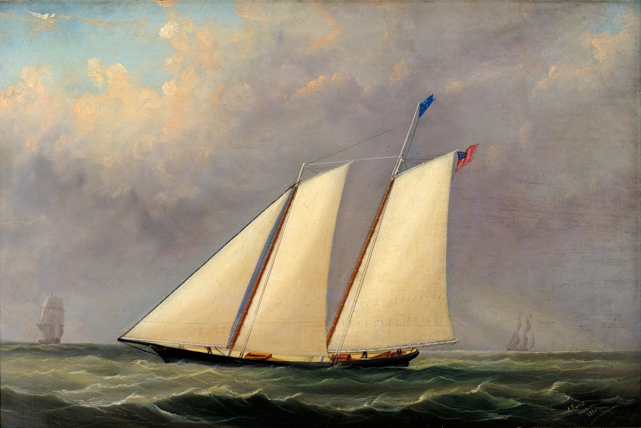 Az „Amerika” jacht, 1851 alkotó: Arthur Wellington Fowles