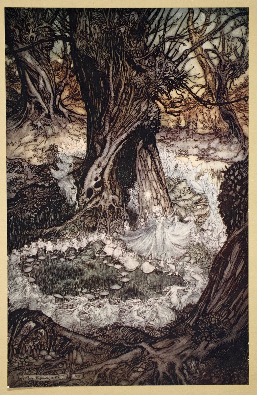 Jöjjön, most egy kerek, illusztráció William Shakespeare Szentivánéji álom című művéből alkotó: Arthur (after) Rackham