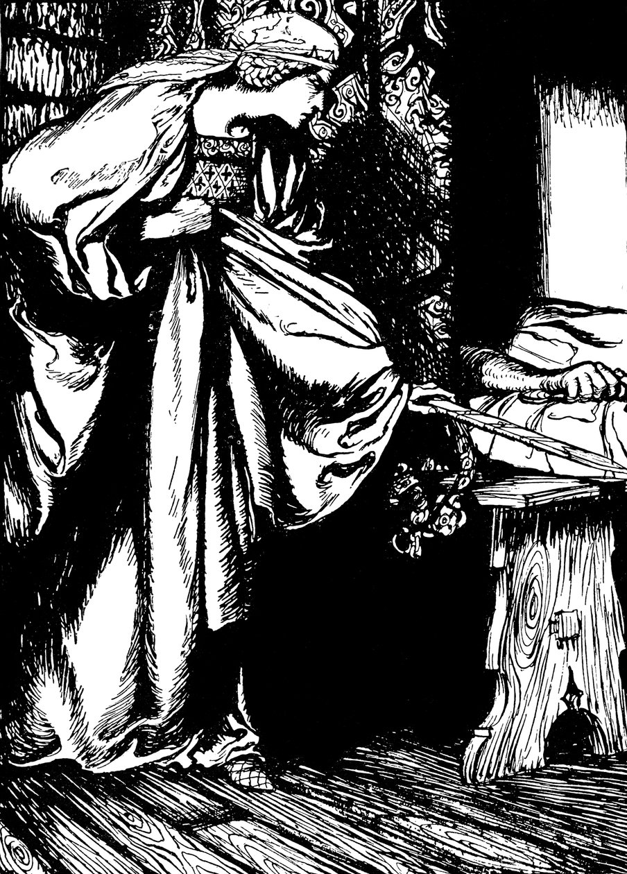 Morgan le Fay ellopja Arthur kardját alkotó: Arthur (after) Rackham