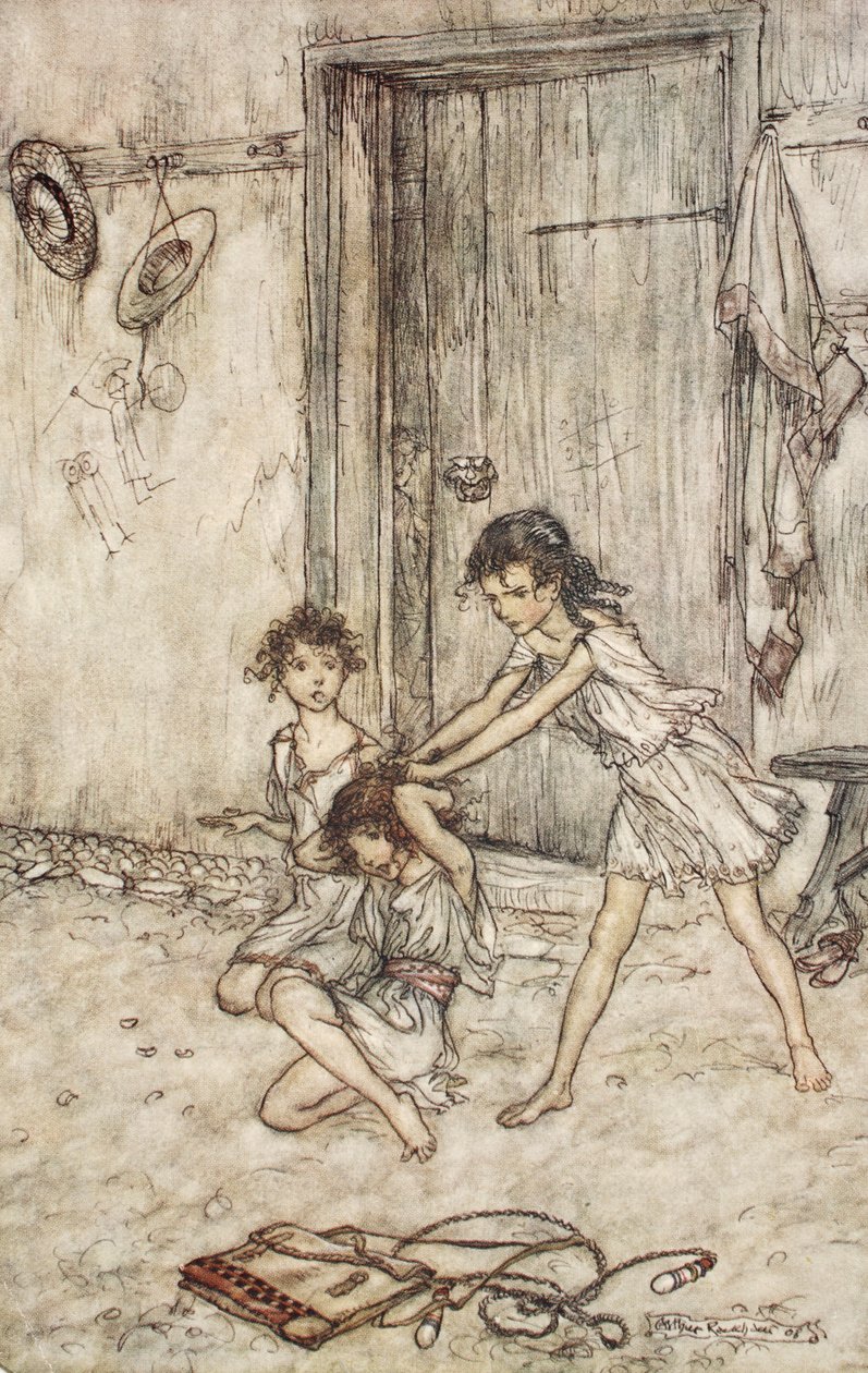 Vixen volt, amikor iskolába járt, illusztráció a Szentivánéji álomból, William Shakespeare alkotó: Arthur (after) Rackham