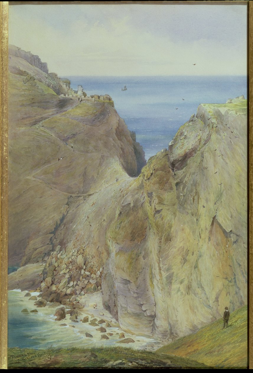 Tintagel, 1887 (wc gouache-val, papírra) alkotó: Arthur Ackland Hunt