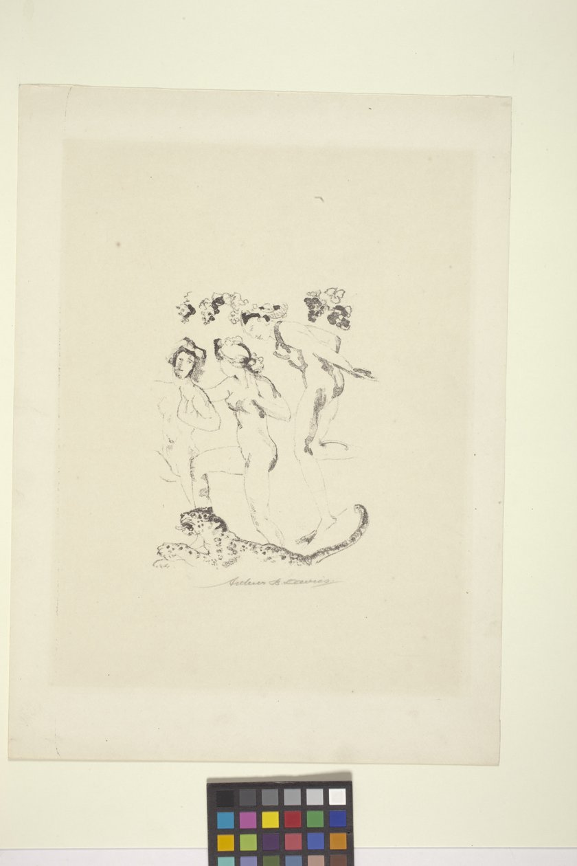 Bacchantes (litográfia) alkotó: Arthur Bowen Davies