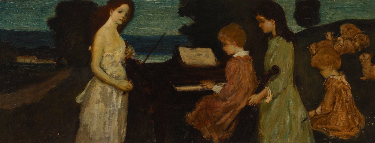 Zene a mezőkön alkotó: Arthur Bowen Davies