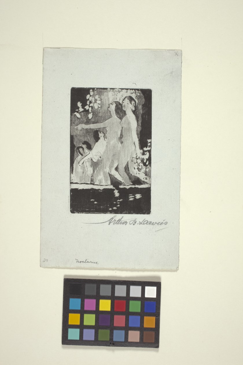 Noktürn (rézkarc) alkotó: Arthur Bowen Davies
