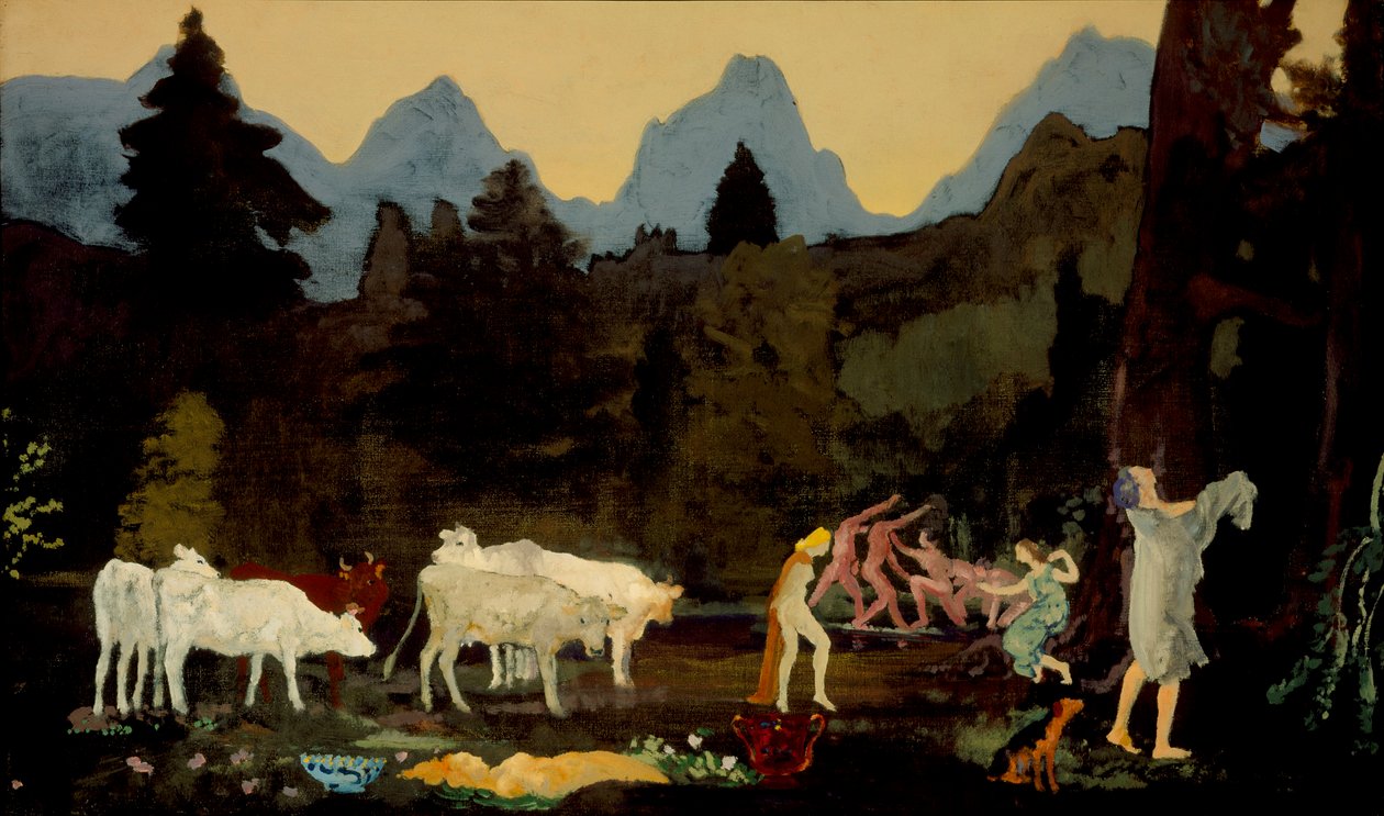 Pastoral Dells and Peaks, 1908-1911 körül alkotó: Arthur Bowen Davies