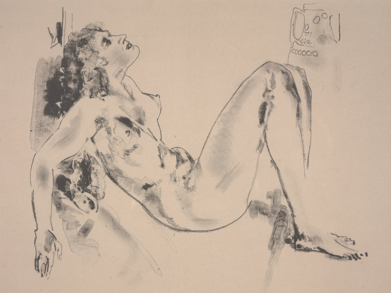 Fekvő akt (litho) alkotó: Arthur Bowen Davies