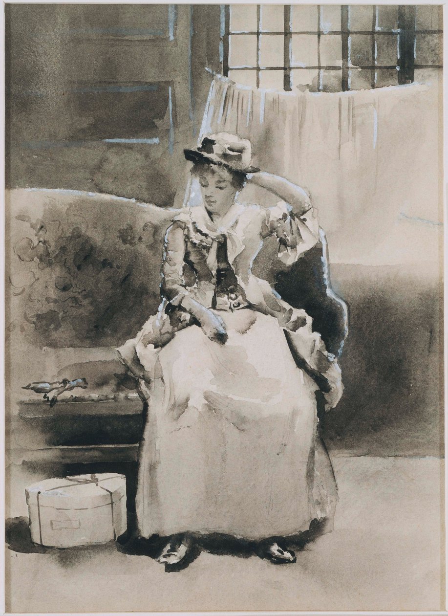 Cím nélkül (ülő nő) alkotó: Arthur Bowen Davies