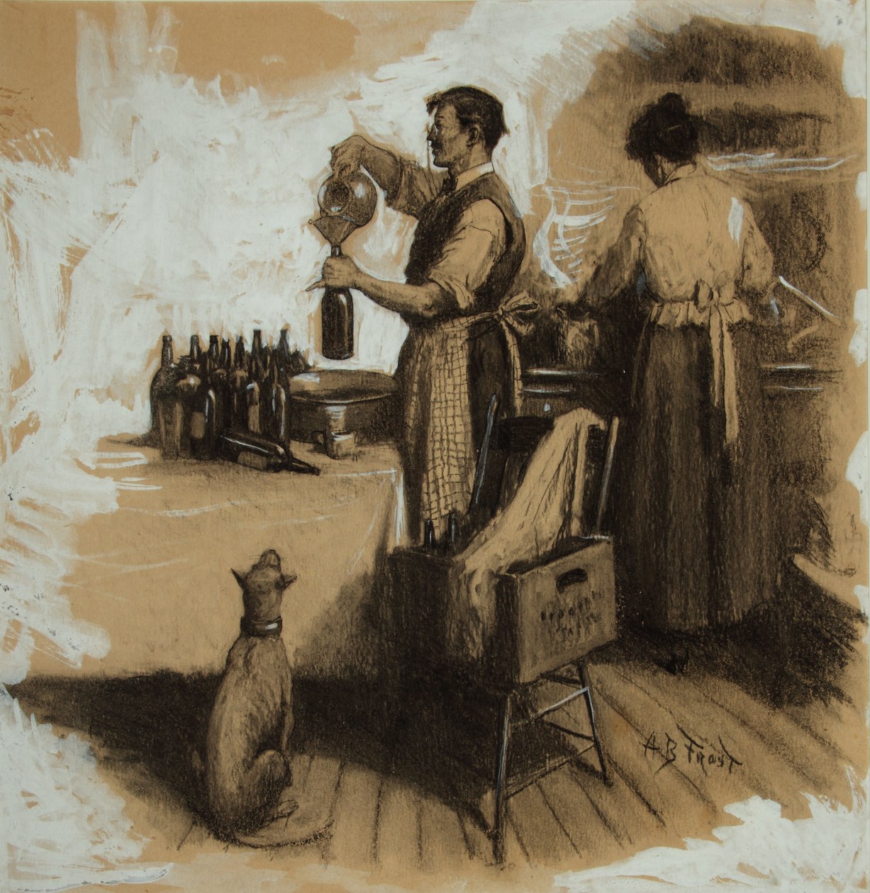 The Bootleggers (szén és gouache, tábla) alkotó: Arthur Burdett Frost