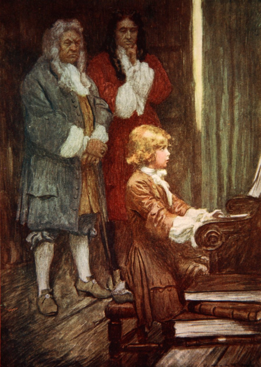 Csendben várták, míg Händel játszik (színes litó) alkotó: Arthur C. (after) Michael