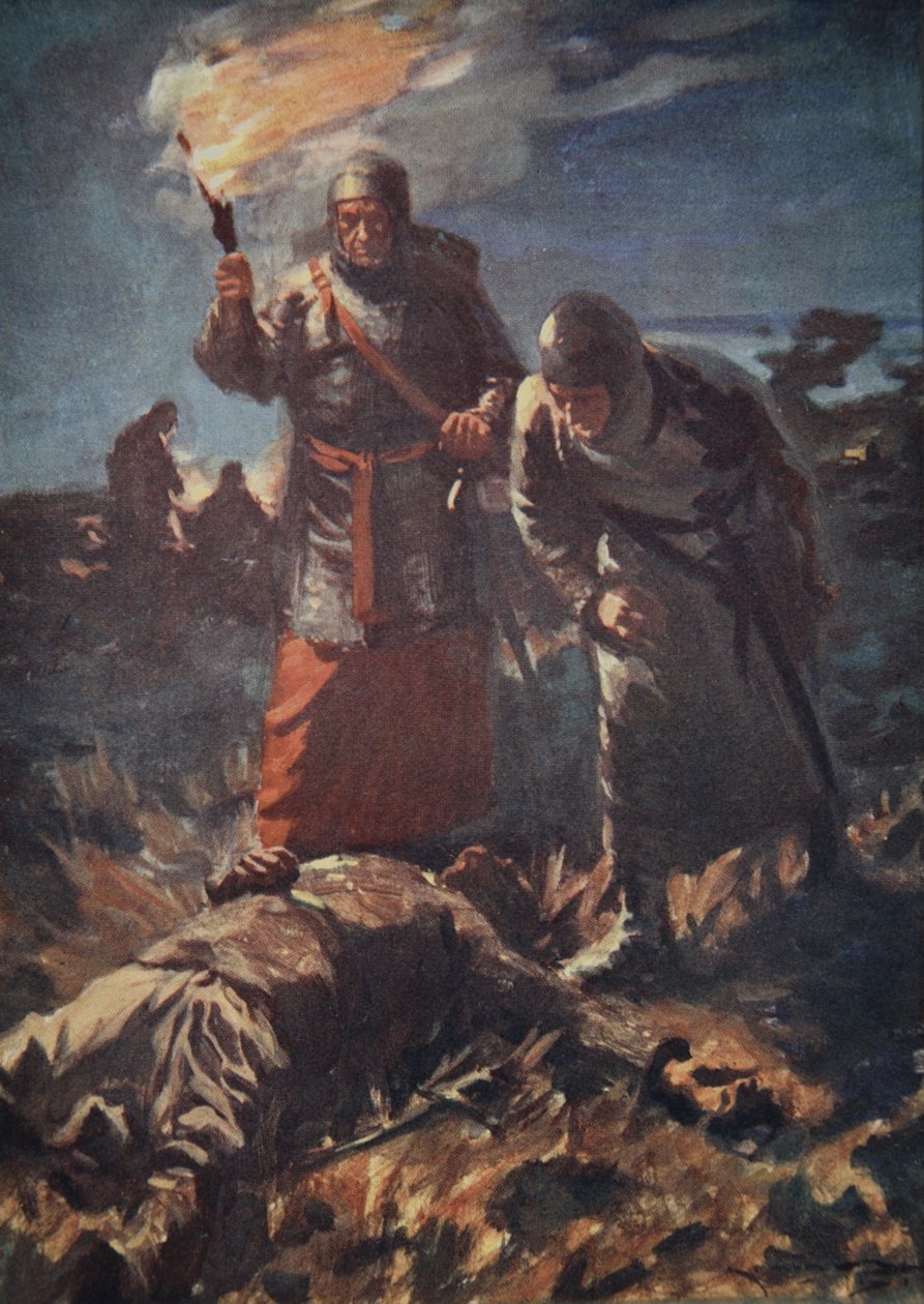 Hiába keresték holttestét a meggyilkoltak között, illusztrációja H.E. „Németország története” című művéből. Marshall alkotó: Arthur C. (after) Michael