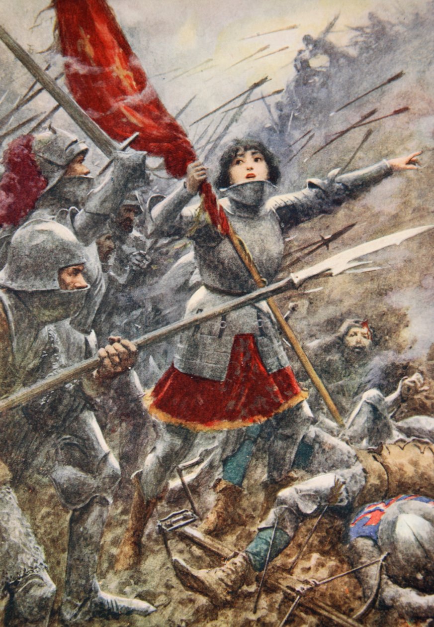 Jeanne of Arc vezeti a mércét tartó embereit (színes litó) alkotó: Arthur C. (after) Michael