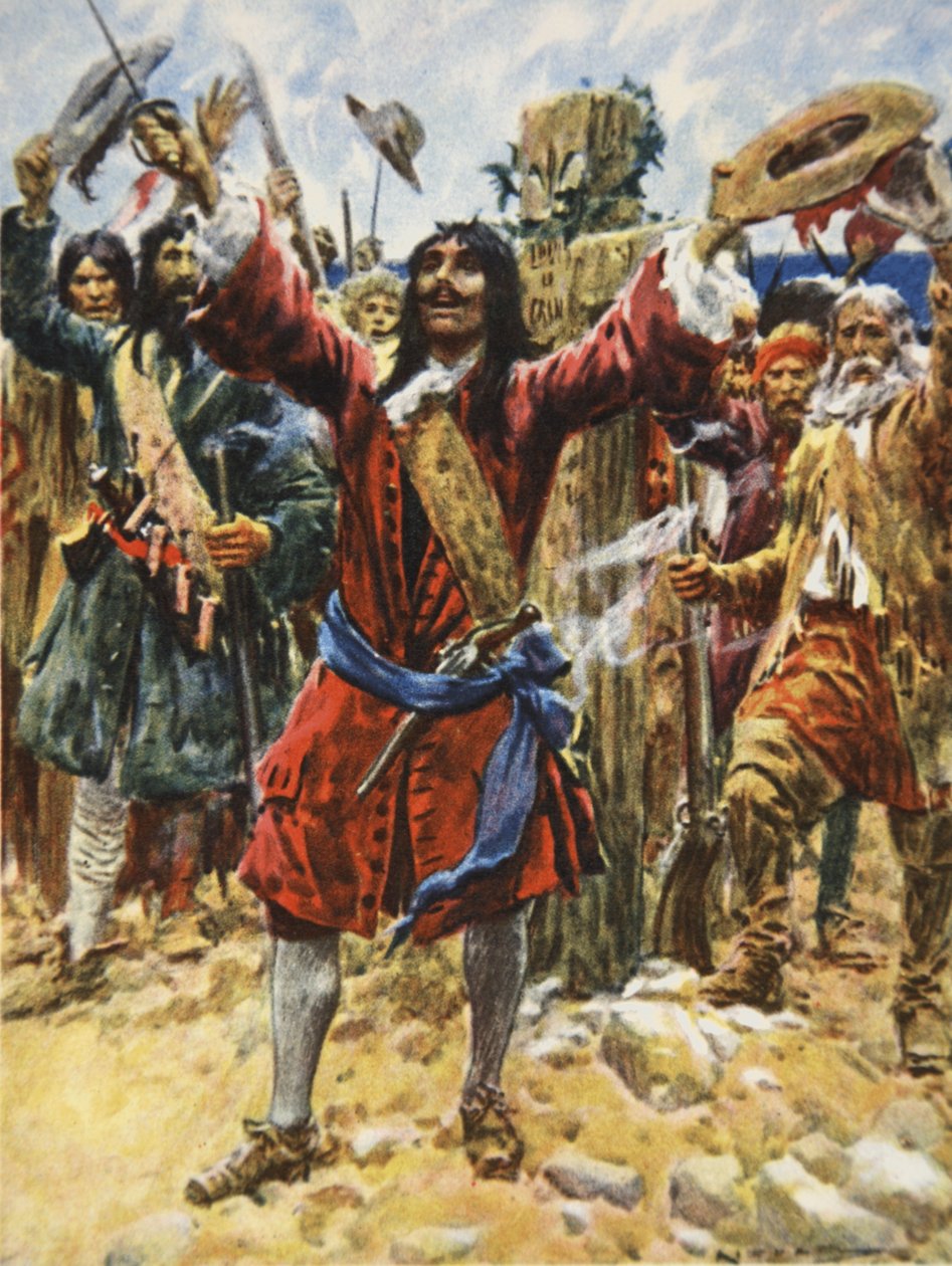 La Salle birtokba veszi Louisianát, illusztrációja H.E. „This Country of Ours, The Story of the United States” című művéből. Marshall alkotó: Arthur C. (after) Michael