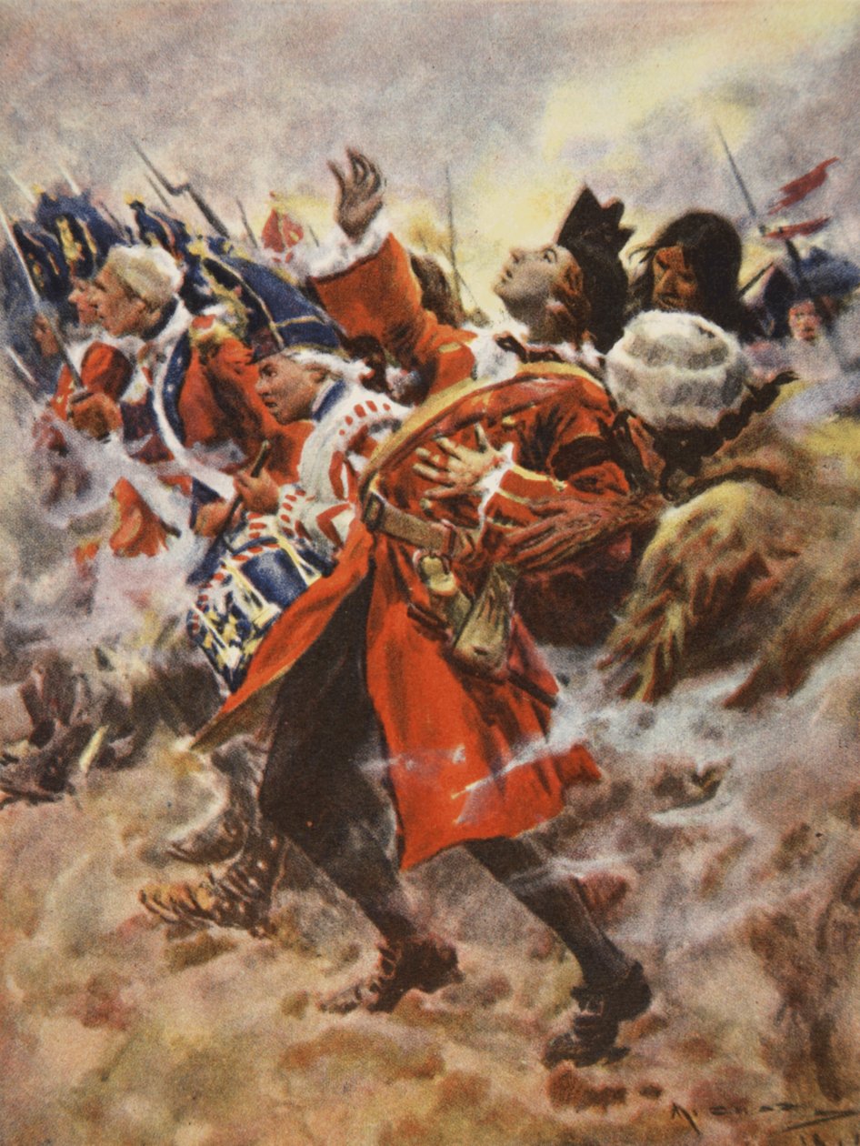Wolfe halála, illusztráció a „This Country of Ours, The Story of the United States” című művéből, H.E. Marshall alkotó: Arthur C. (after) Michael