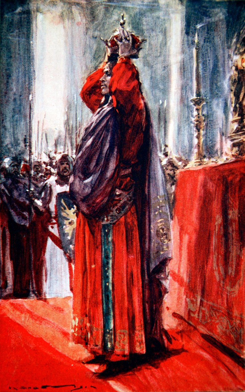 Frigyes szent-római császár Jeruzsálem királyává koronáztatta magát, 1229 1913 alkotó: Arthur C Michael