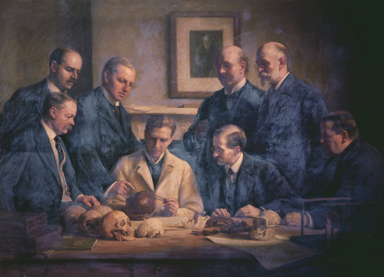 A Piltdown ember felfedezése 1911-ben alkotó: Arthur Claude Cooke