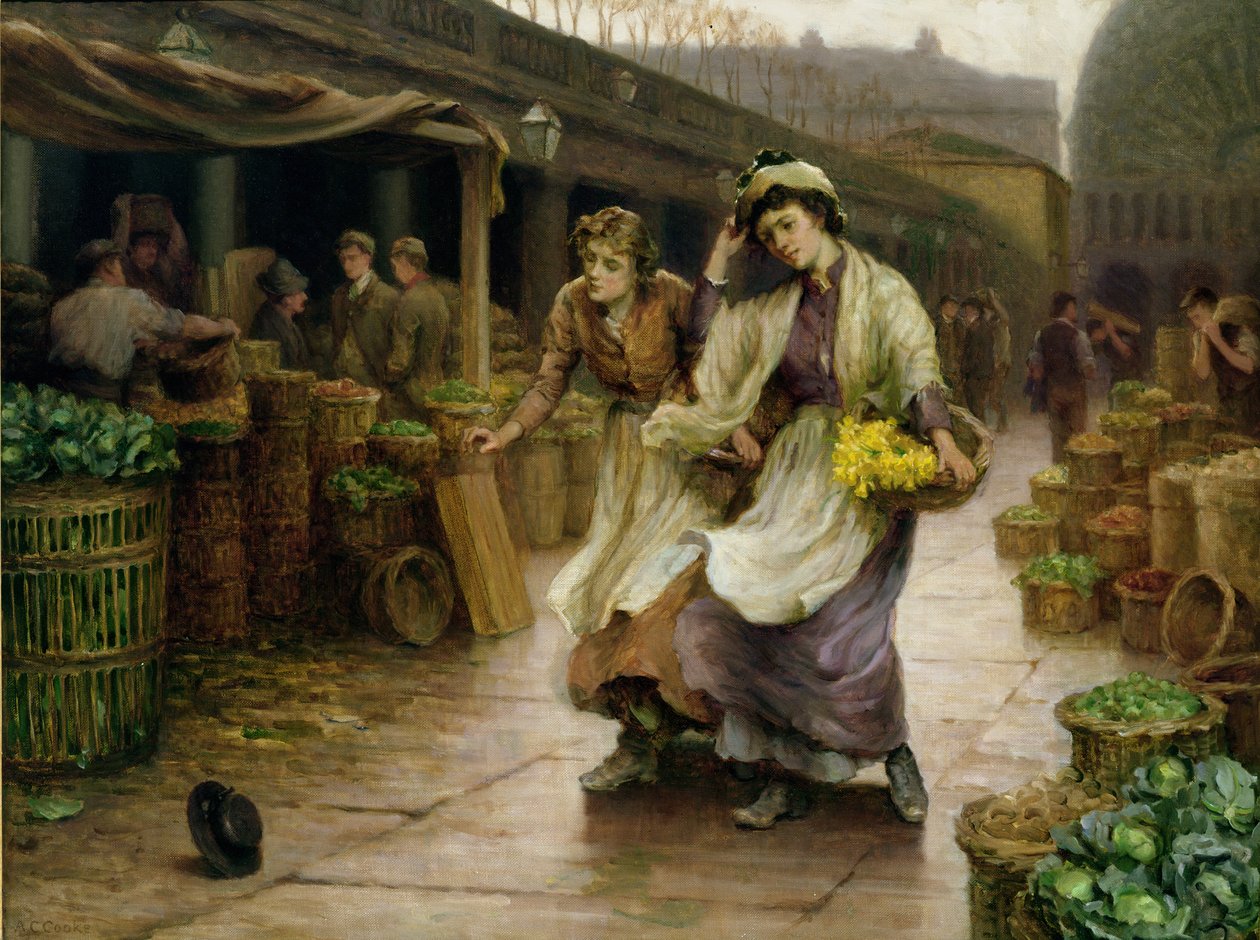 Viráglányok a Covent Gardenben alkotó: Arthur Claude Cooke