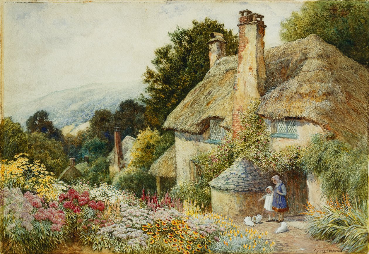 Egy kunyhó Selworthyben, Minehead közelében alkotó: Arthur Claude Strachan