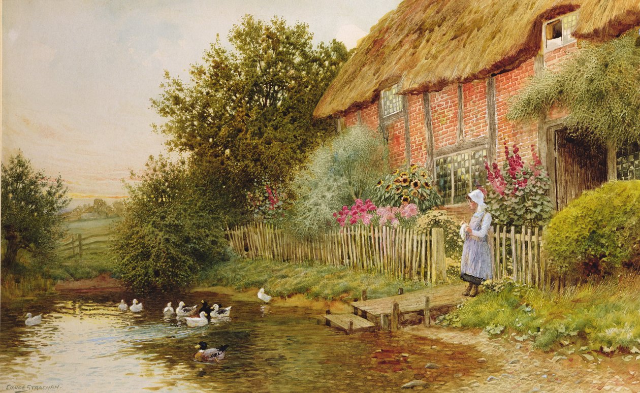 A Rustic Retreat (olaj, vászon) alkotó: Arthur Claude Strachan