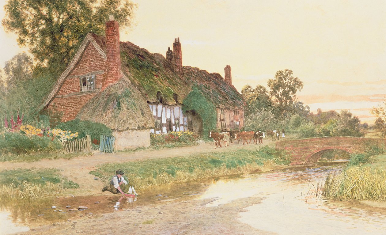 Vitorlázás a csónakon alkotó: Arthur Claude Strachan
