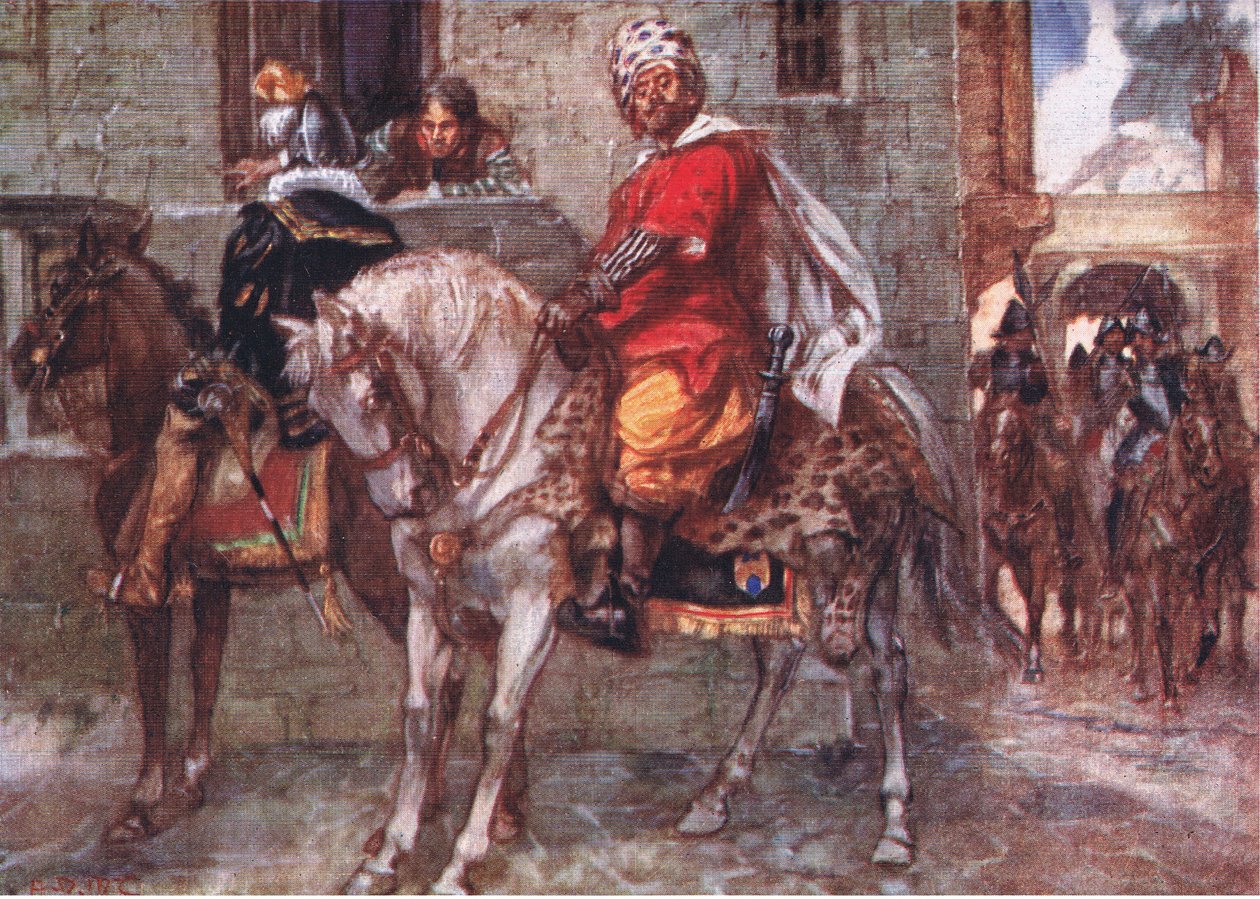 Don John Luxembourgba érkezett, és álruháját levetve feltárult, illusztráció a Történelem románca: Hollandia, 1920-as évekből alkotó: Arthur David McCormick