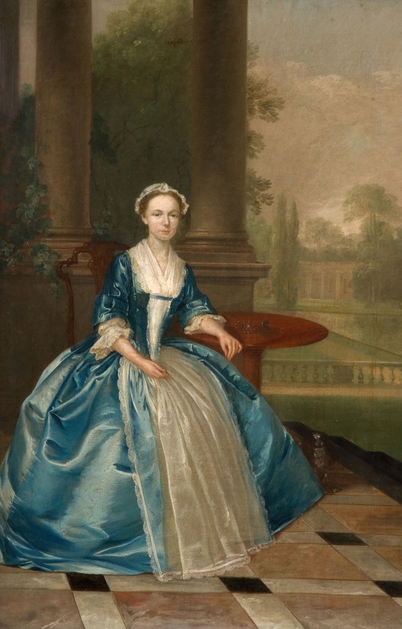 Női portré világoskékben, 1785. alkotó: Arthur Devis