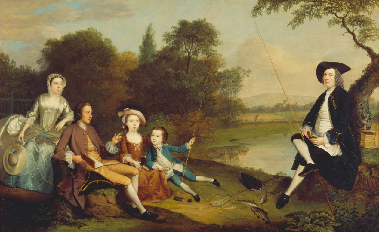 Egy család portréja, amelyet hagyományosan Swaine családként ismernek Fencroftban, Cambridgeshire-ben alkotó: Arthur Devis