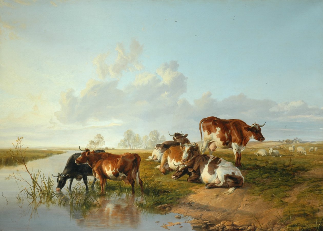 Táj egy szarvasmarhával Wool közelében, Dorset alkotó: Arthur Douglas Peppercorn