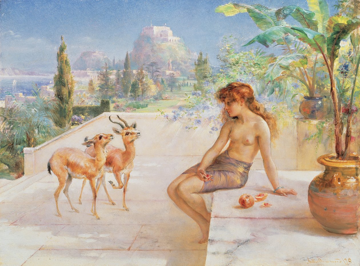 Egy lány gazellákkal alkotó: Arthur Drummond