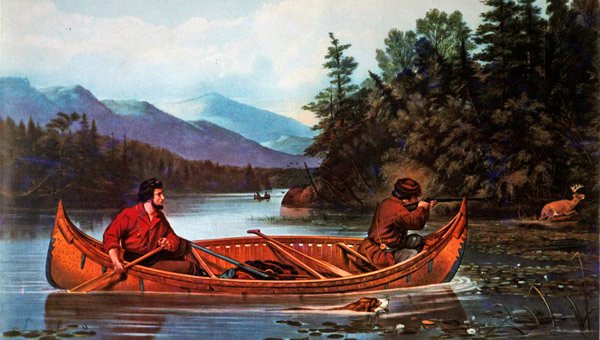 American Hunting Scenes: A Good Chance, kiadó: Currier & Ives alkotó: Arthur Fitzwilliam (after) Tait