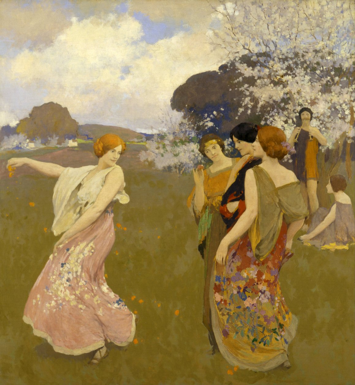 Tavaszi tánc, c. 1917 alkotó: Arthur Frank Mathews