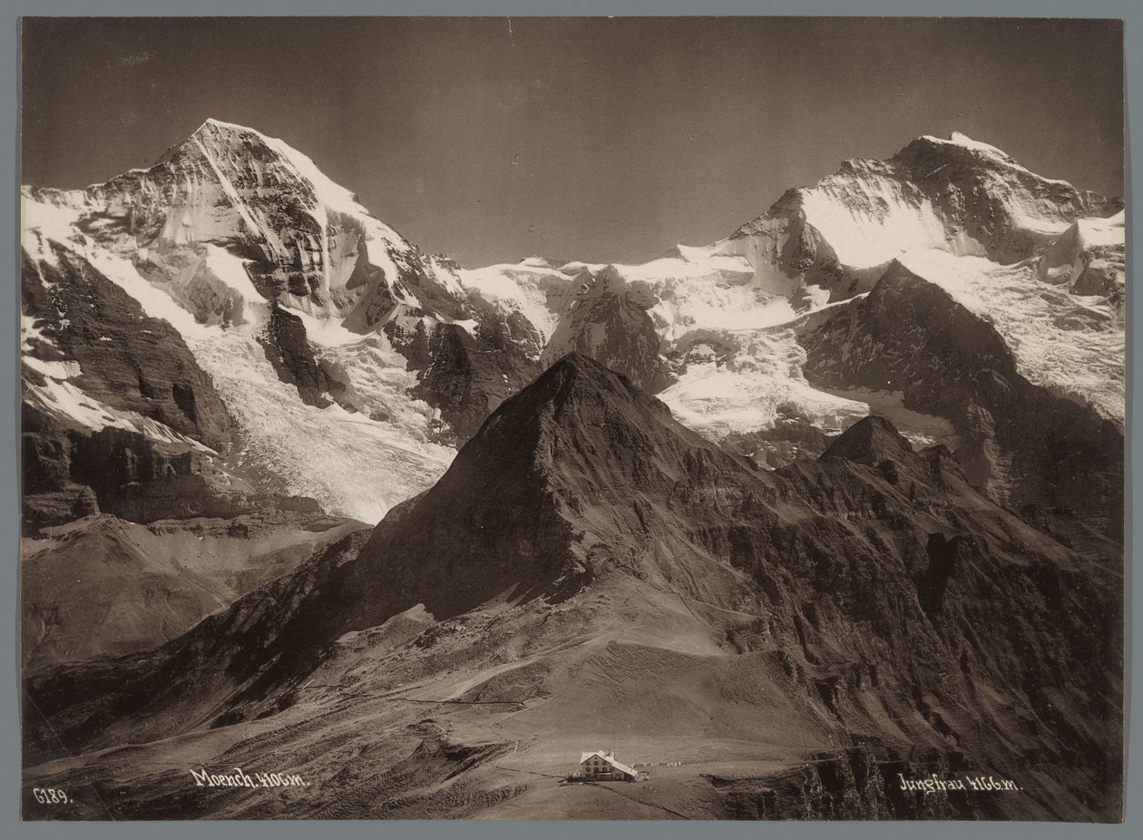 Kilátás a Mönchre és a Jungfrau-ra a Berni-Alpokban Panoráma a Jungfraukette-ről (sorozat címe) alkotó: Arthur Gabler