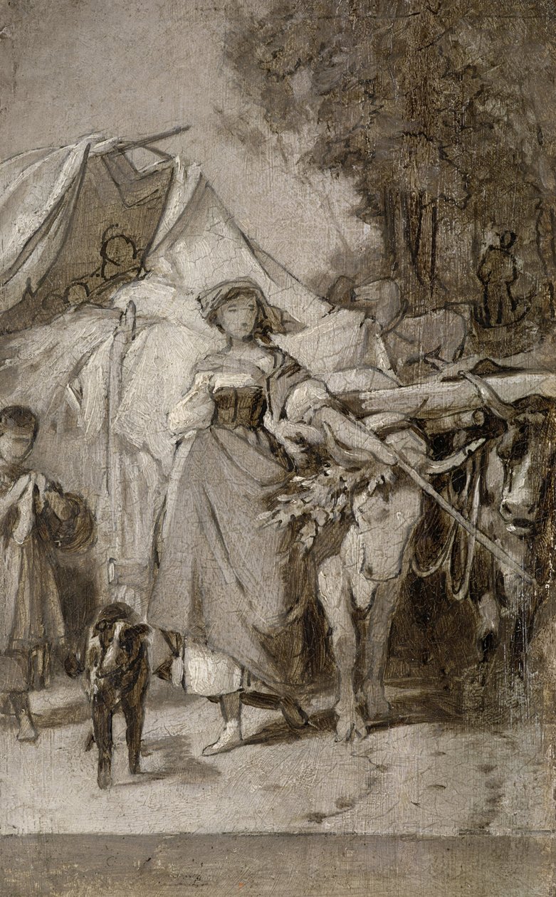Két grisaille "Hermann és Dorothea" számára alkotó: Arthur Georg Freiherr von Ramberg