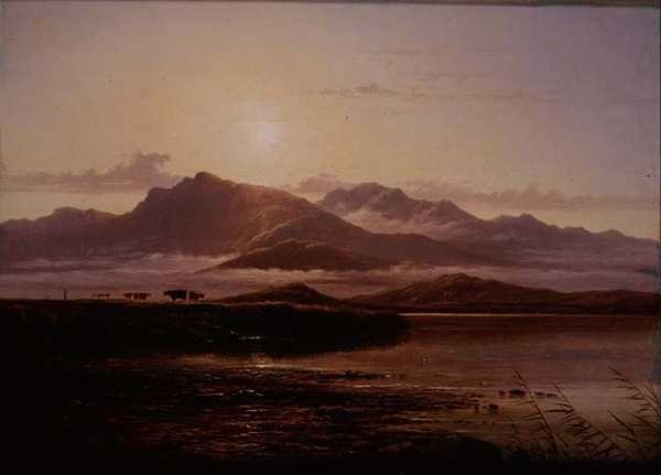 Reggel egy tó partján alkotó: Arthur Gilbert