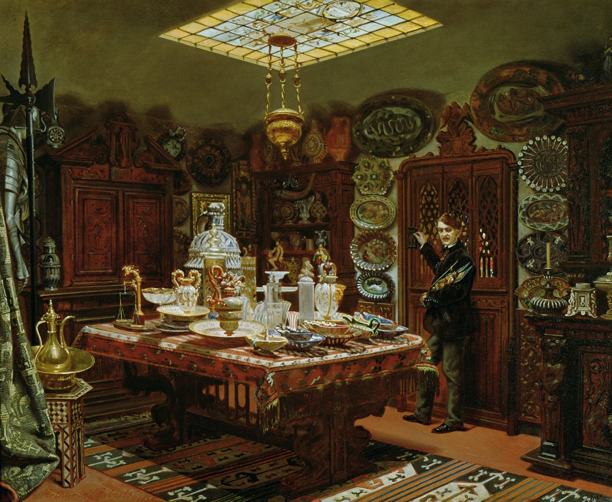 Monsieur Sauvageot gyűjtőszobájának belseje, 1856 alkotó: Arthur Henri Roberts