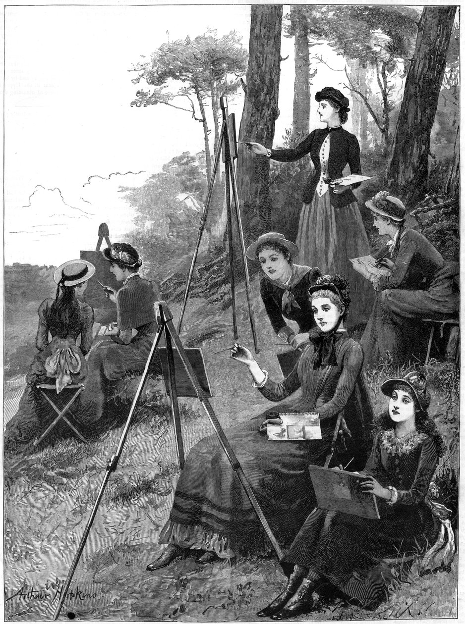 Női vázlatozó klub, 1885. alkotó: Arthur Hopkins