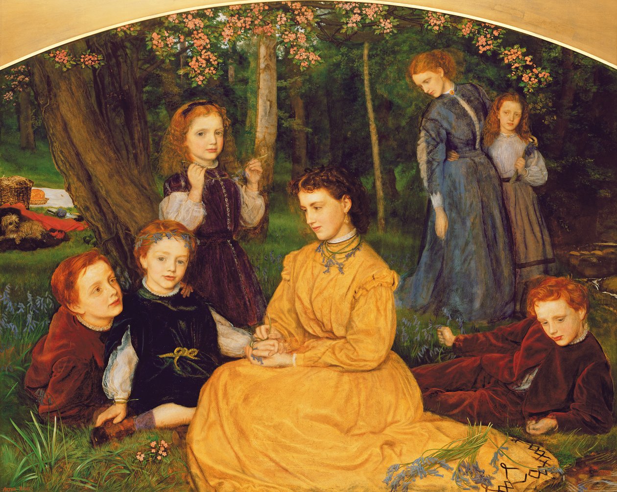 Születésnapi piknik – W.W. gyermekeinek portréi Pattinson, Esq. of Felling, Near Gateshead, 1866-67 alkotó: Arthur Hughes