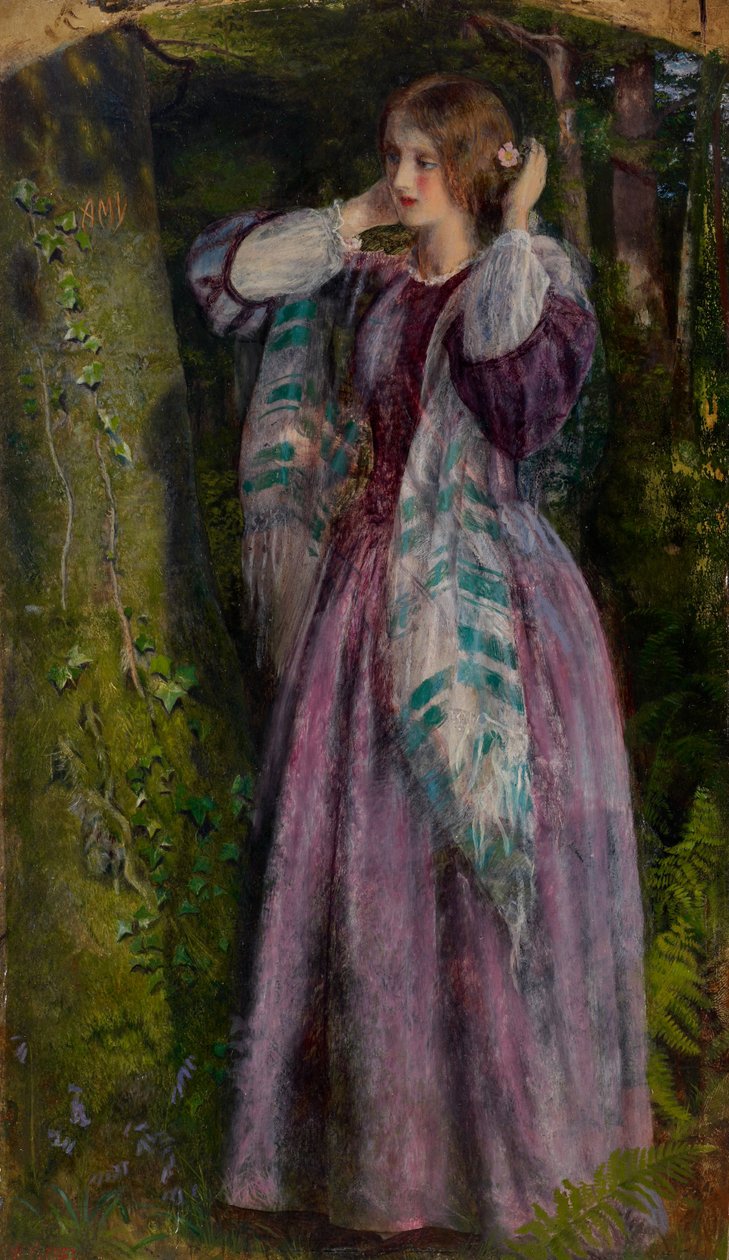 Amy, a „The Long Engagement” című tanulmány, 1859 alkotó: Arthur Hughes