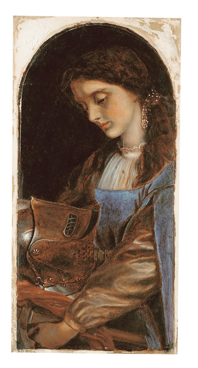 Elaine Lancelot páncéljával, 1870 alkotó: Arthur Hughes