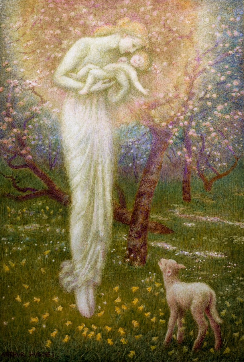 Kis bárányka, ki teremtett téged (festmény) alkotó: Arthur Hughes