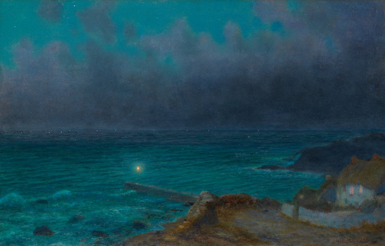 Night Toilers (olaj a fedélzeten) alkotó: Arthur Hughes
