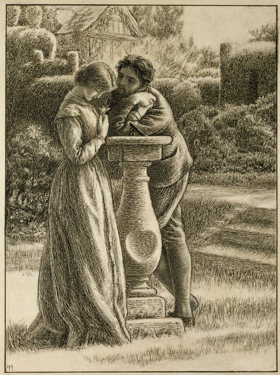 A számlap, 19. század (toll és tinta papíron) alkotó: Arthur Hughes